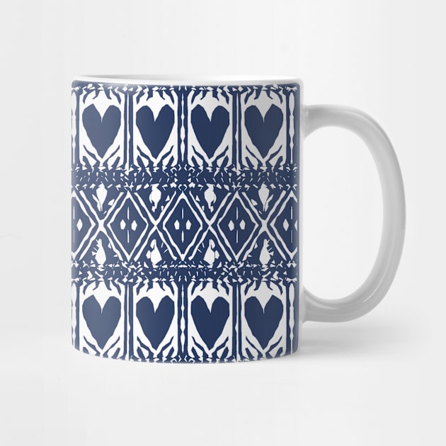 Croatian Traditional Pattern Blue Heart by EshiPaints